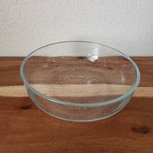 One single salad cereal bowl clear glass mini bubbles